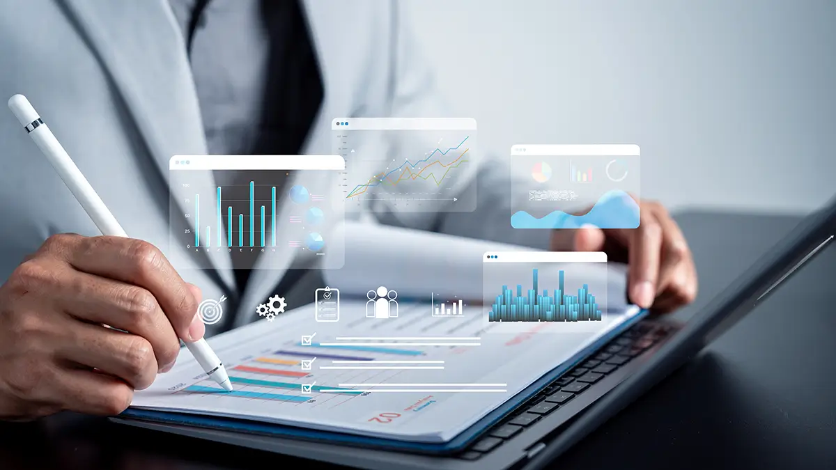 Healthcare analytics dashboard showing ROI metrics and calculations