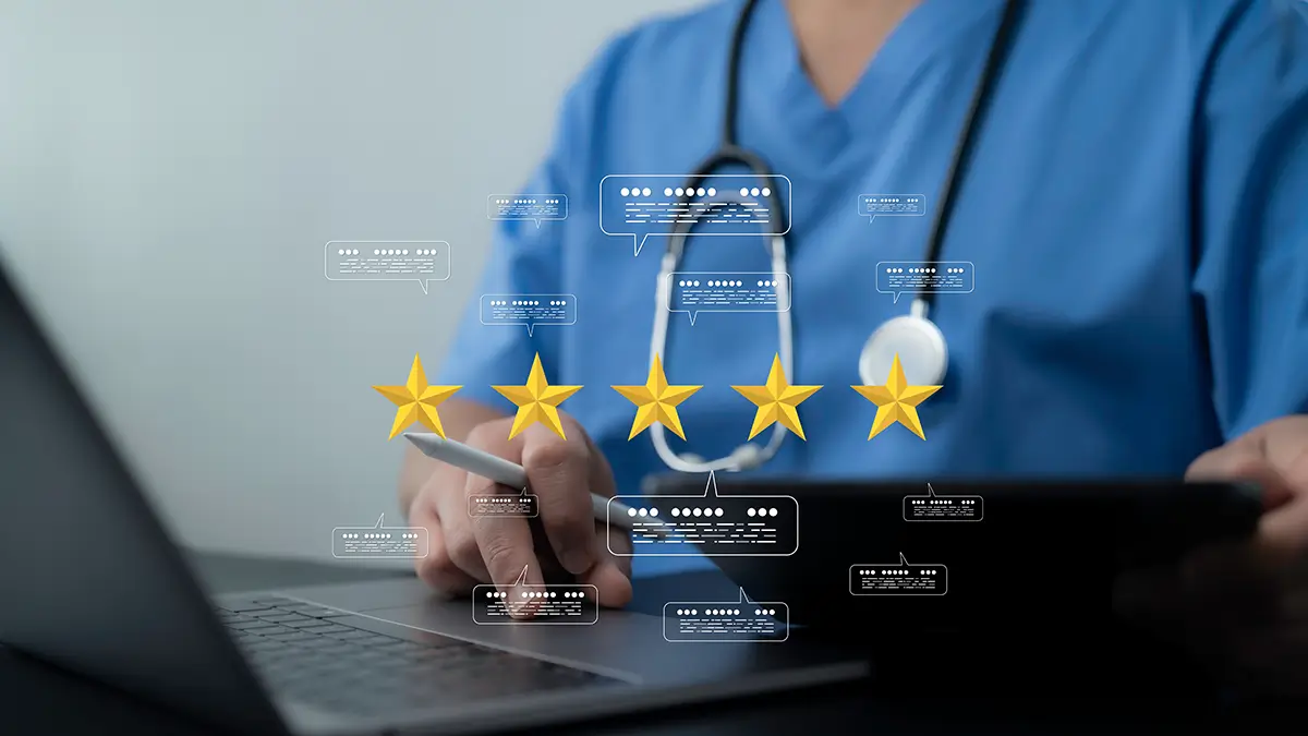 Online reviews and reputation management for healthcare